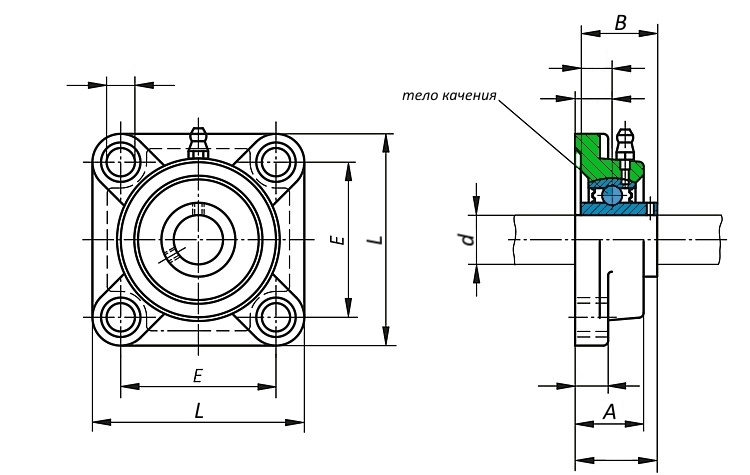 Чертеж корпуса под подшипник