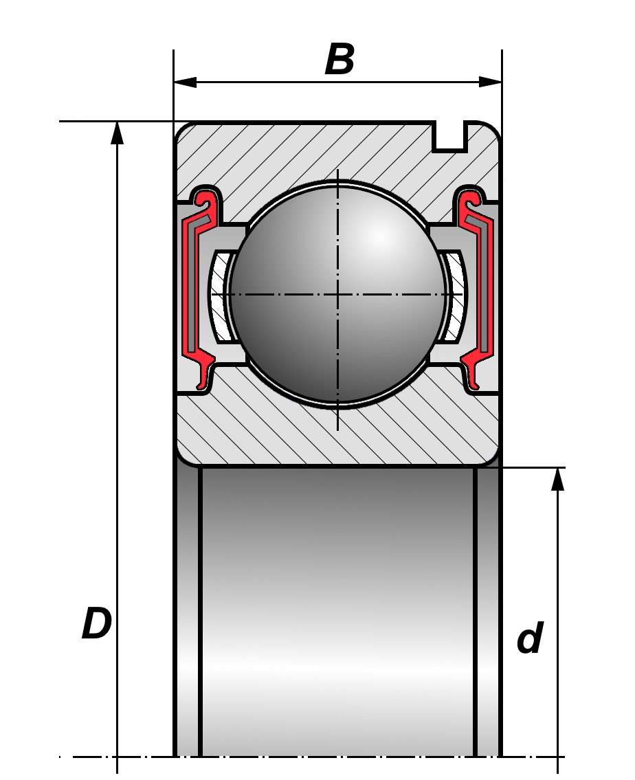 Чертеж подшипника закрытого