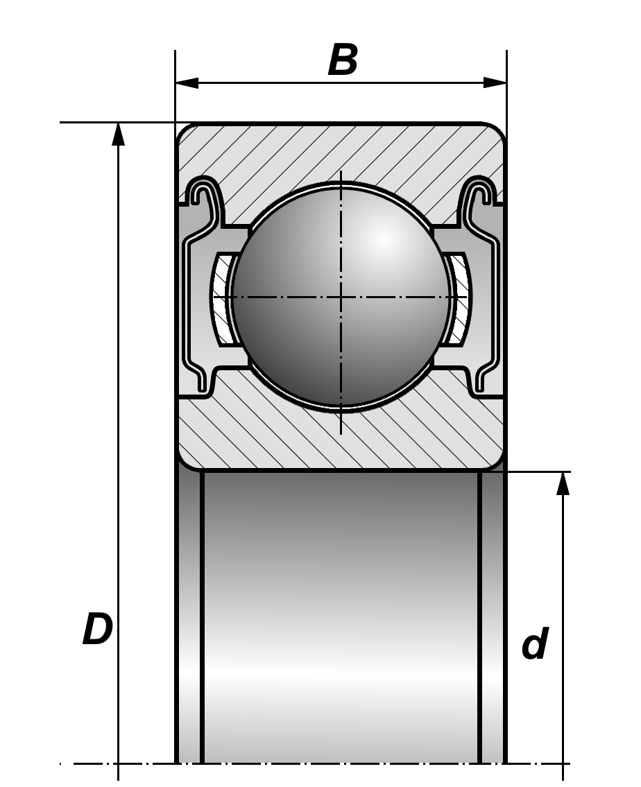 Чертеж подшипника закрытого